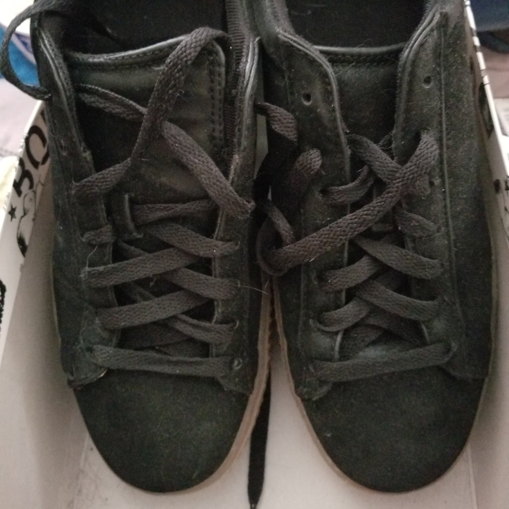 Black suede like sneakers
